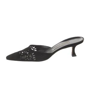 Manolo Blahnik Suede cutout mules